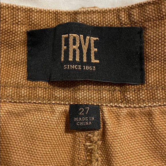 FRYE | Nadia | High-Rise | Wide-Leg |Cropped |Canvas Pants | Nutmeg | Size 27 - Picture 9 of 16